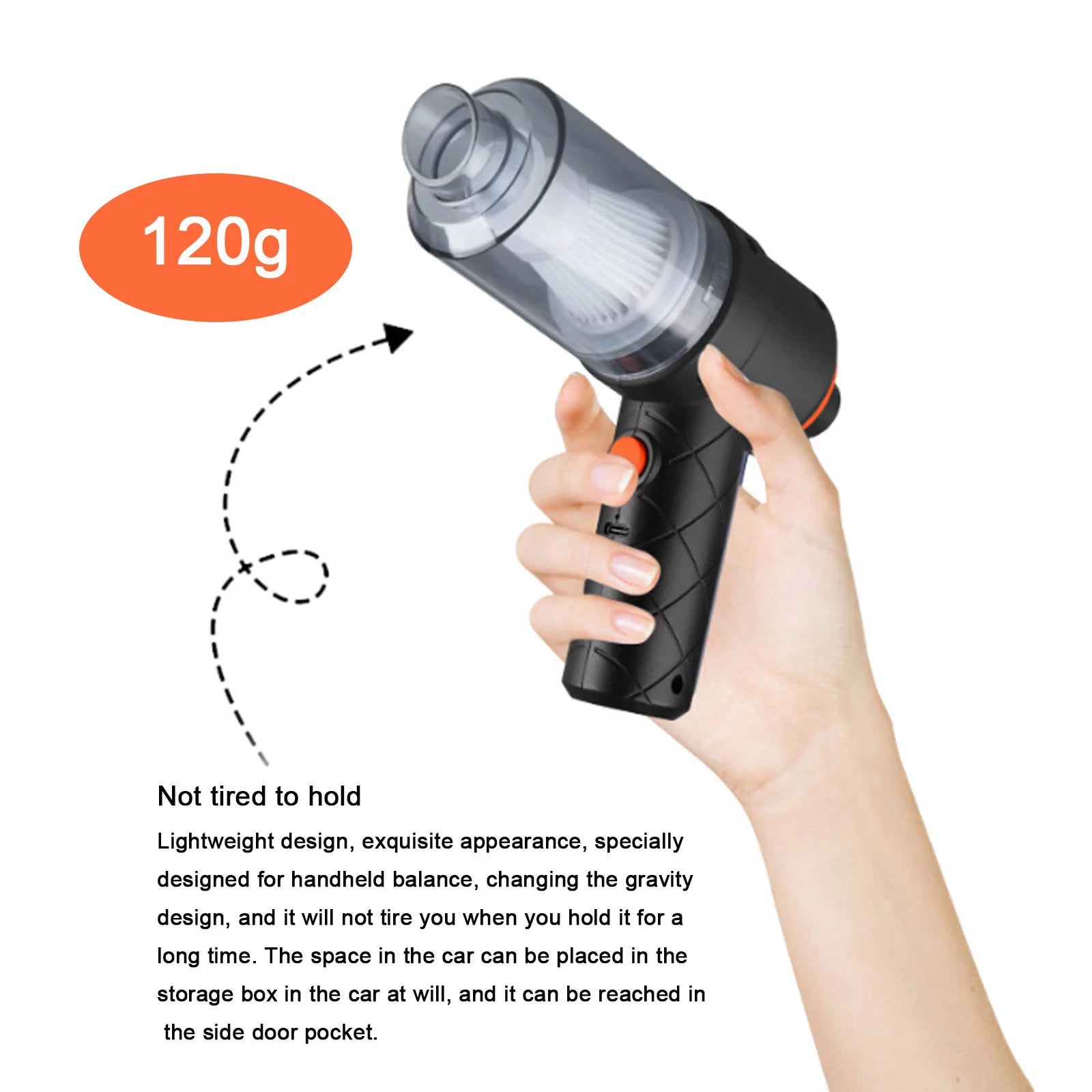 Handheld Vacuum Cleaner, 7.28X2.17X6.1 Inch, Mini Car Cordless Vacuum Cleaner, Portable Vacuum Cleaner, Dry/Wet Handheld Vacuum Cleaner