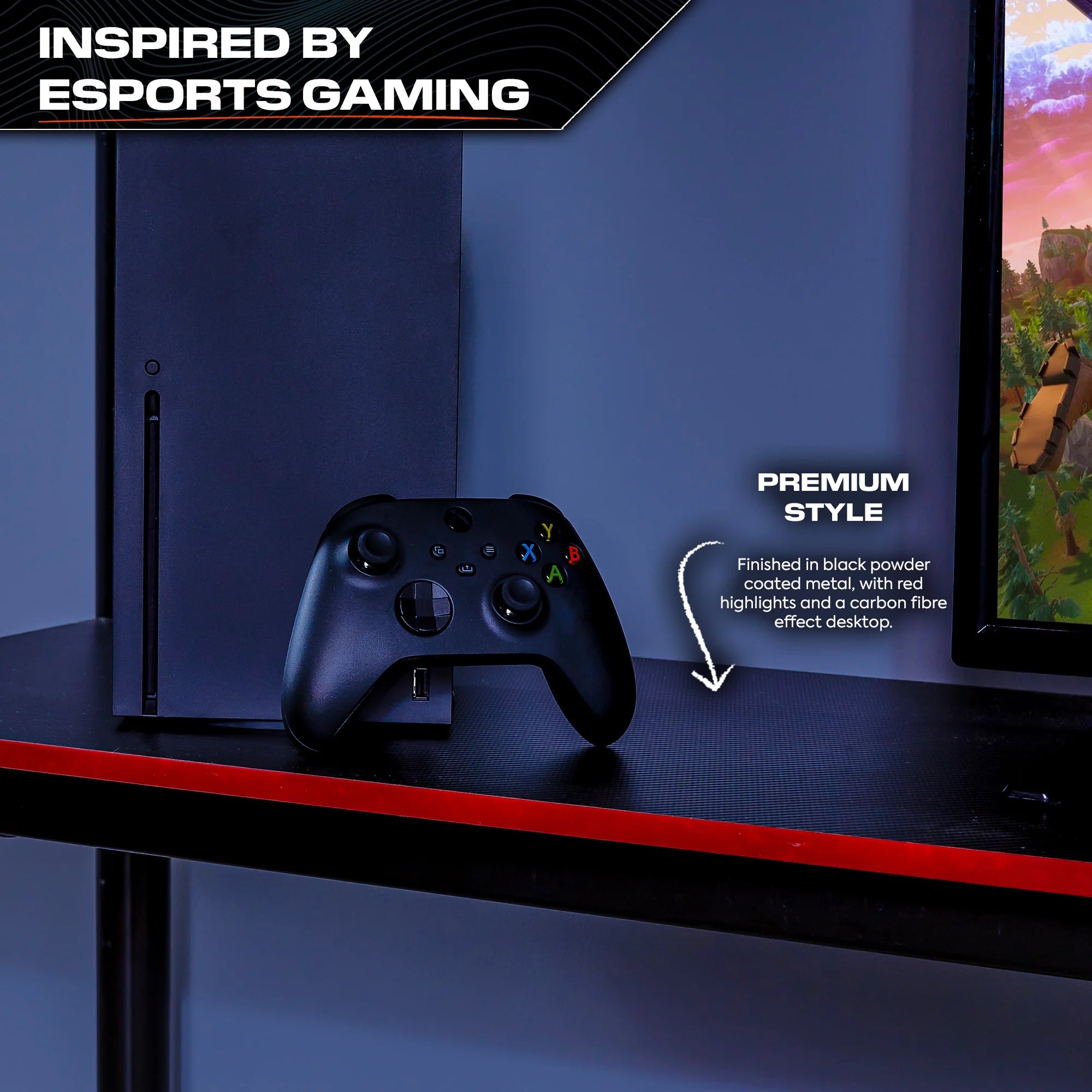 HQ Gaming Bunk Bed with LED Lighting, Black, Twin