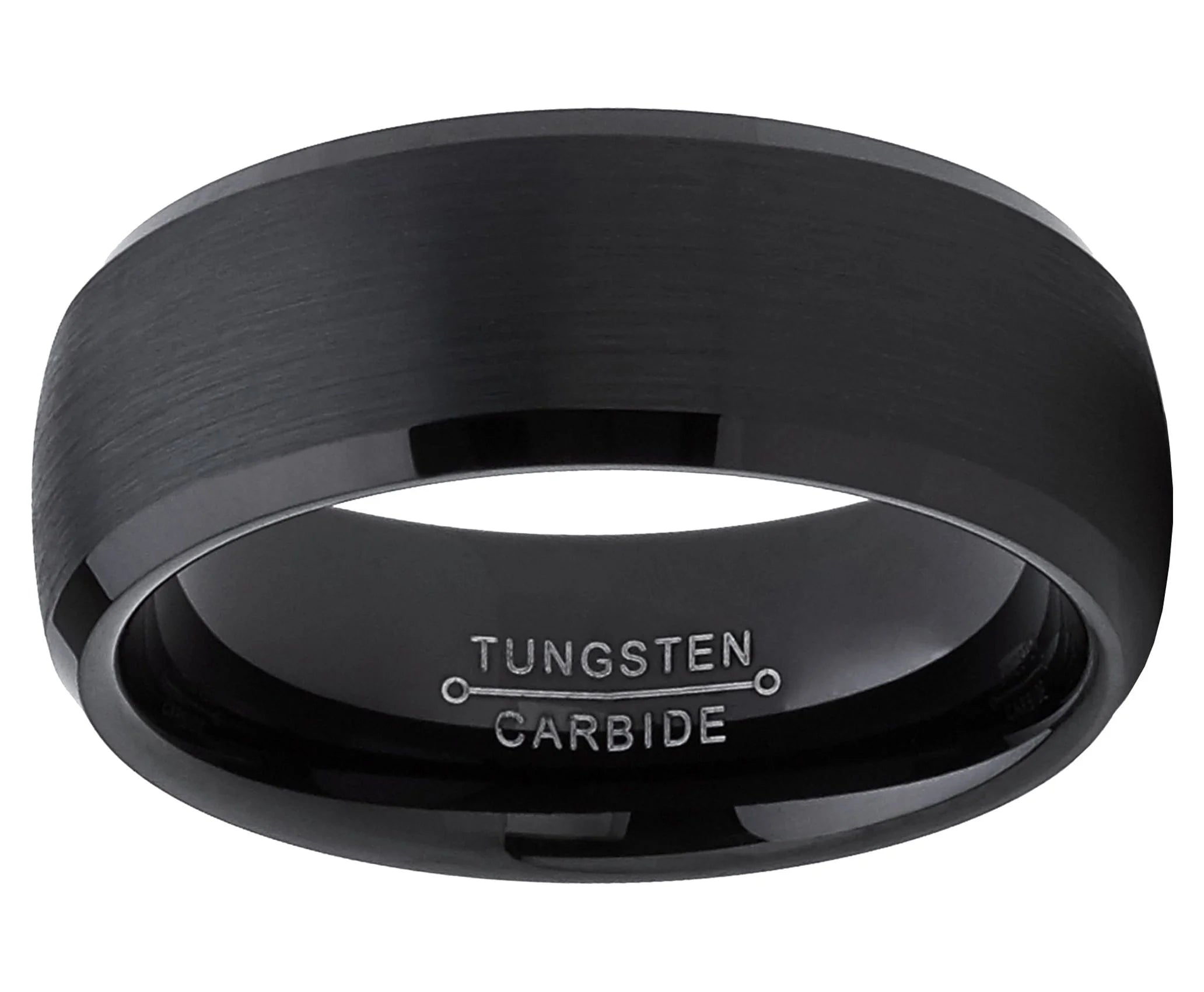Mens Solid Black Tungsten Wedding Band