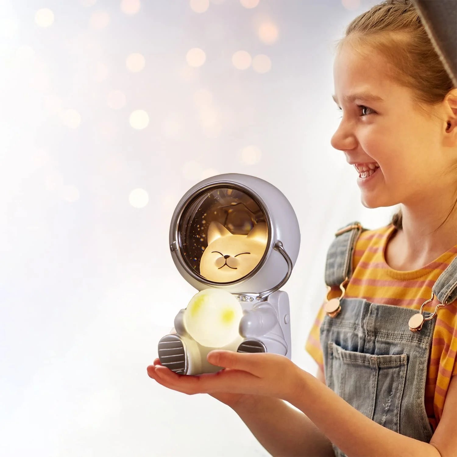 Astronaut Night Light with Space Cat