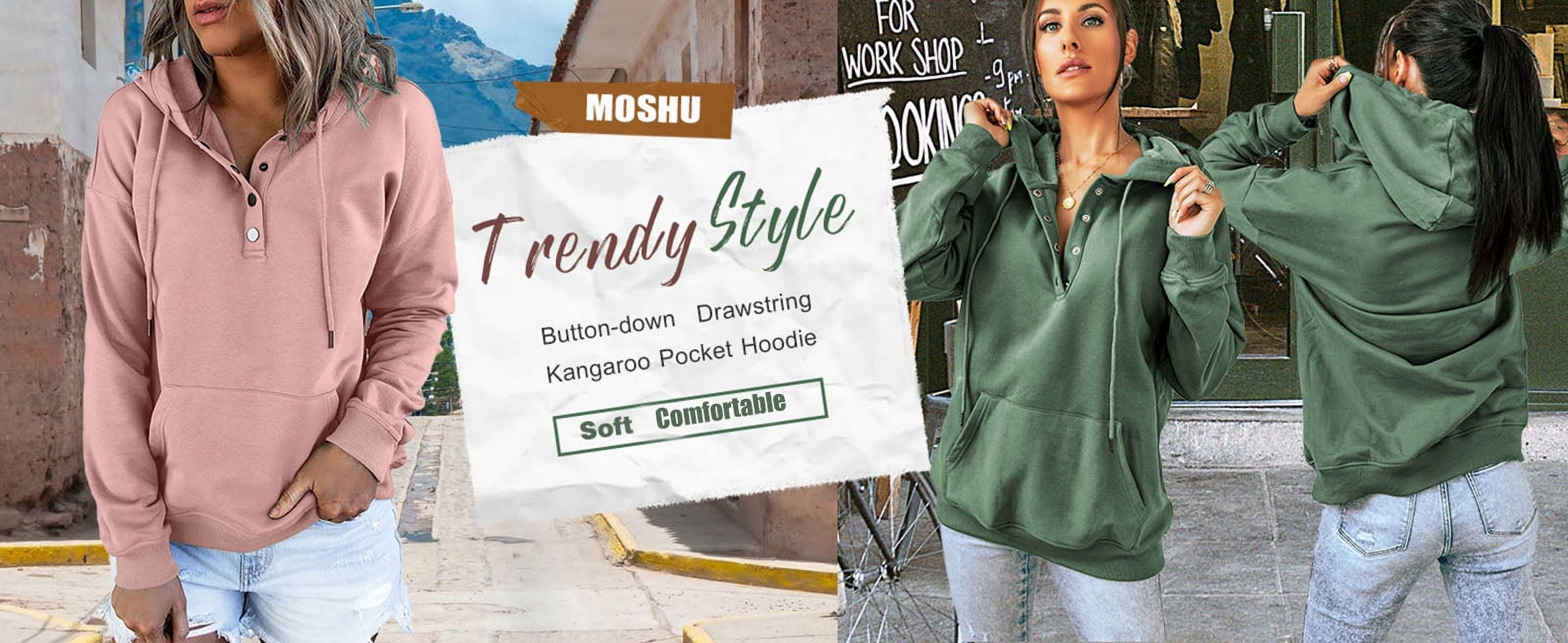 Half Boutton Womens Hoodies