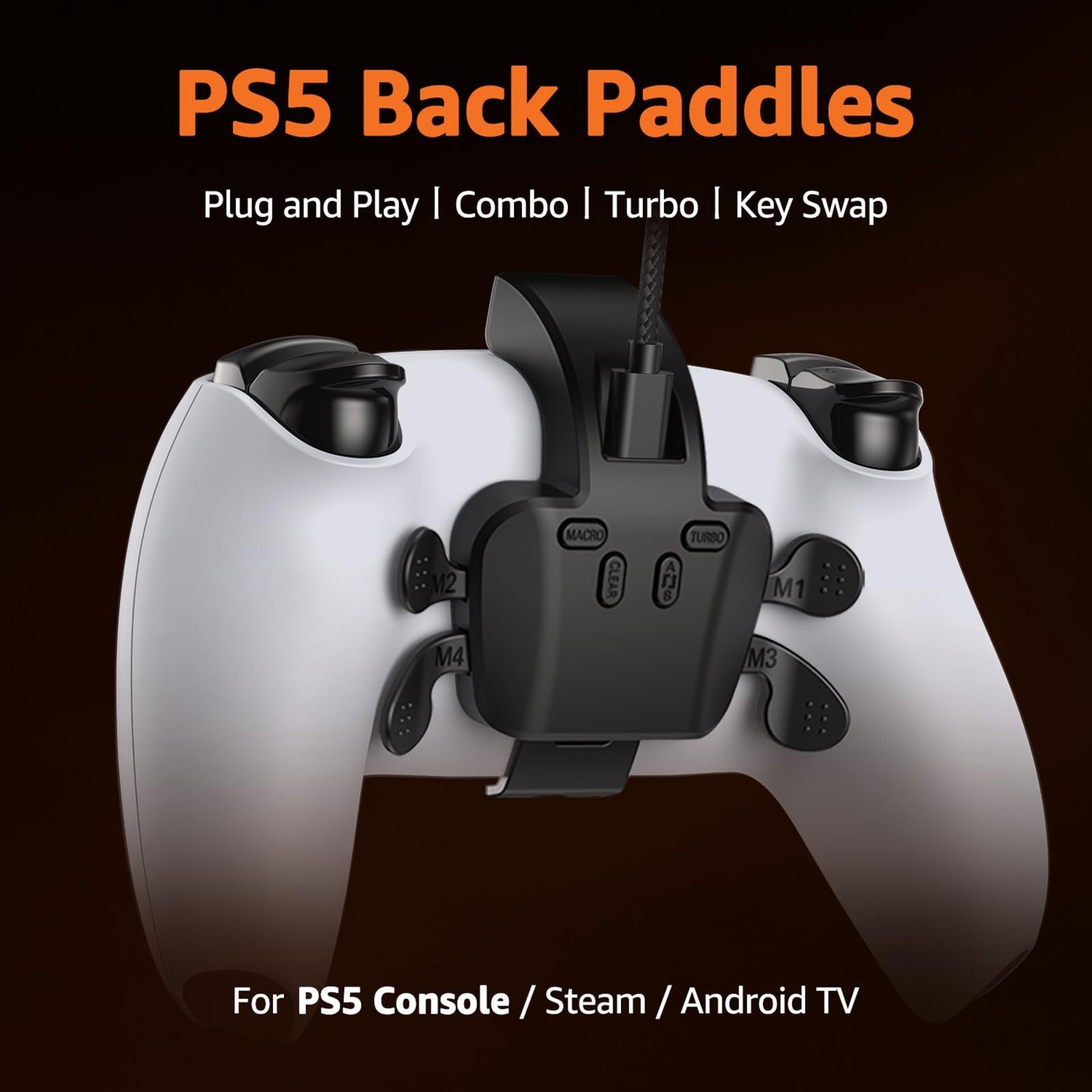 Paddles for PS5 Controller with MIC, 4 Programmable Buttons, Turbo & Remapping