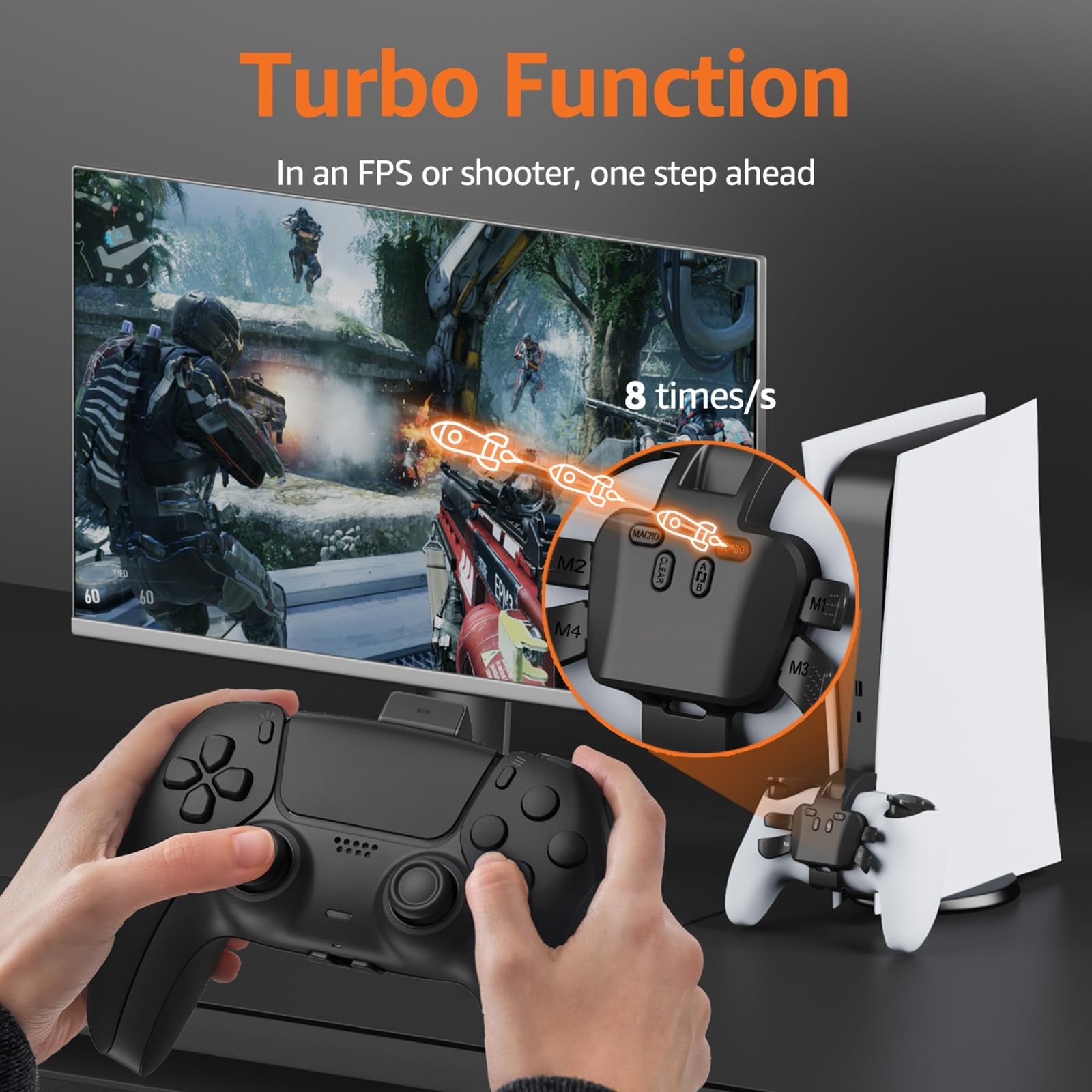 Paddles for PS5 Controller with MIC, 4 Programmable Buttons, Turbo & Remapping