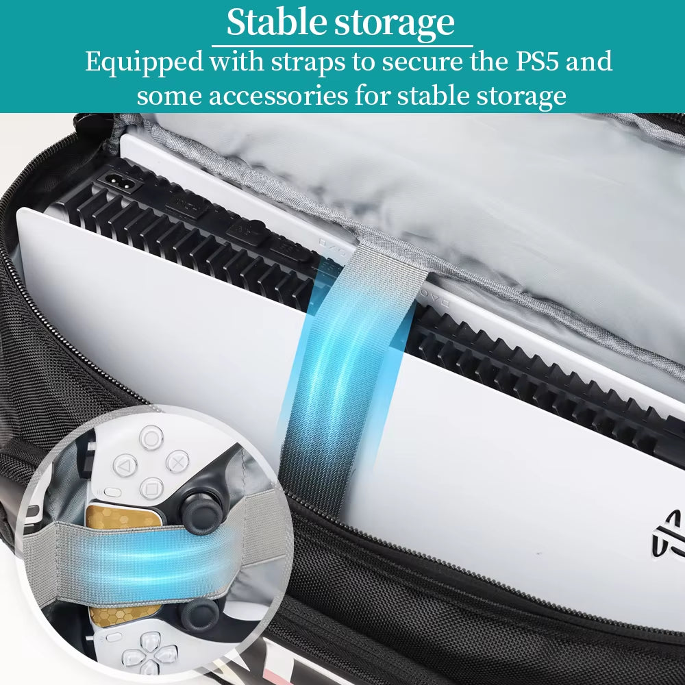 Travelling Carrying Case for PS5 Slim/Pro Portable Protective Shoulder Bag for PS5 Disk/Digital Edition Accessories