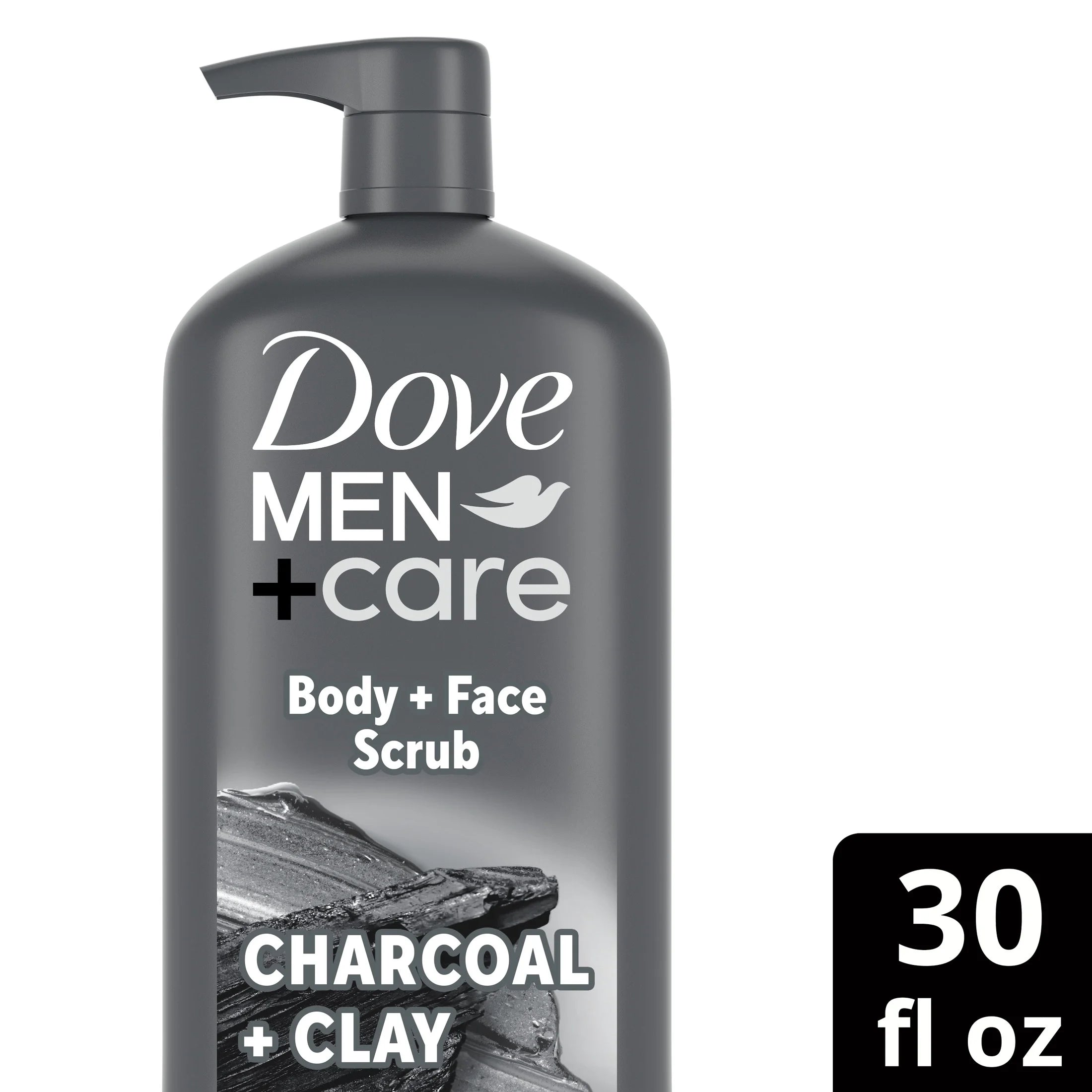 (4 Pack)  Purifying Hydrating Face & Body Wash for Men Charcoal & Clay, 30 Oz