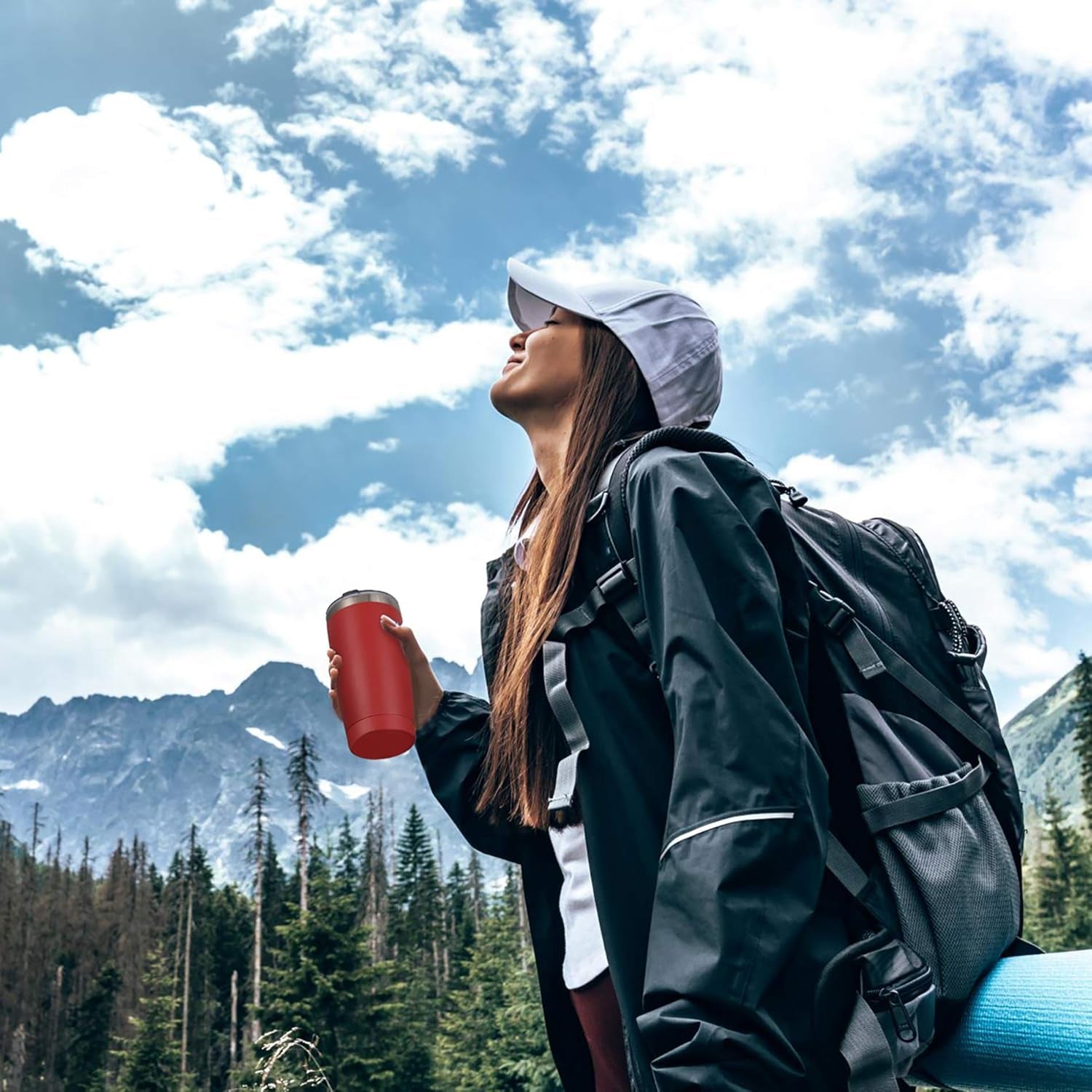 20Oz Stainless Steel Tumbler with Lid and Straw, Vacuum Insulated Tumbler Cup, Double Wall Coffee Tumbler, Powder Coated Travel Coffee Mug, Glitter Black