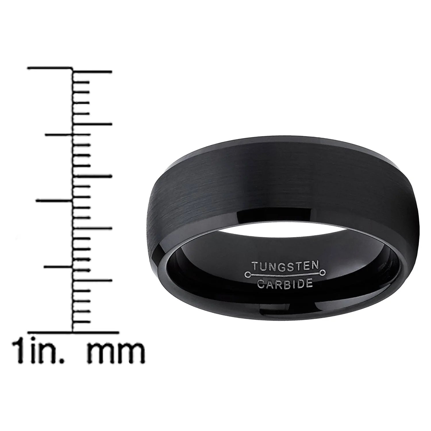 Mens Solid Black Tungsten Wedding Band